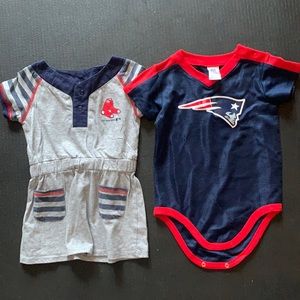 Red Sox and patriots dress/ onesie